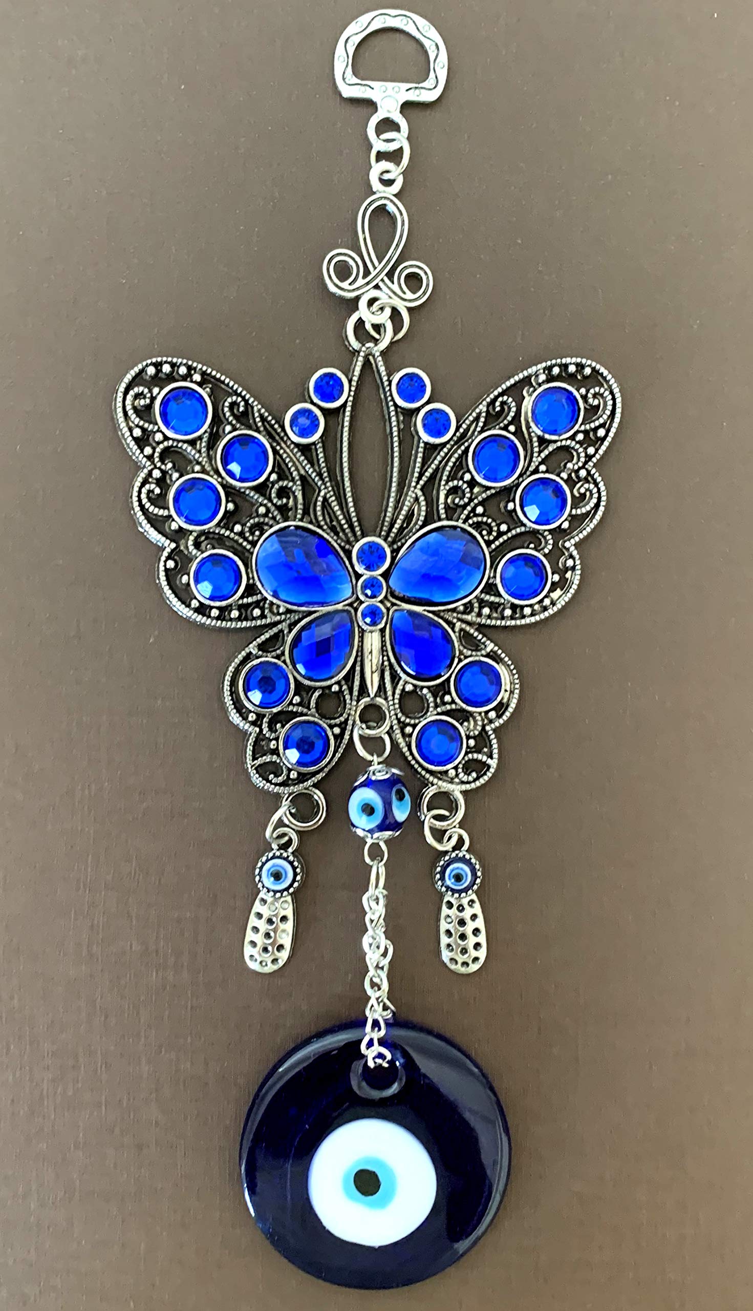 Turkish Blue Evil Eye Butterfly Design Amulet Home Office Hanging Decoration Ornament Blessing Gift -CL10