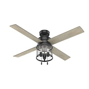 hunter fan company 50269 astwood indoor ceiling fan with led light and pull chain control, 52", matte black finish