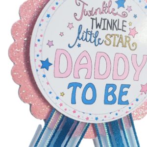 Twinkle Little Star Baby Shower Mommy to be & Daddy Pin Pink Blue Gift Set Galaxy