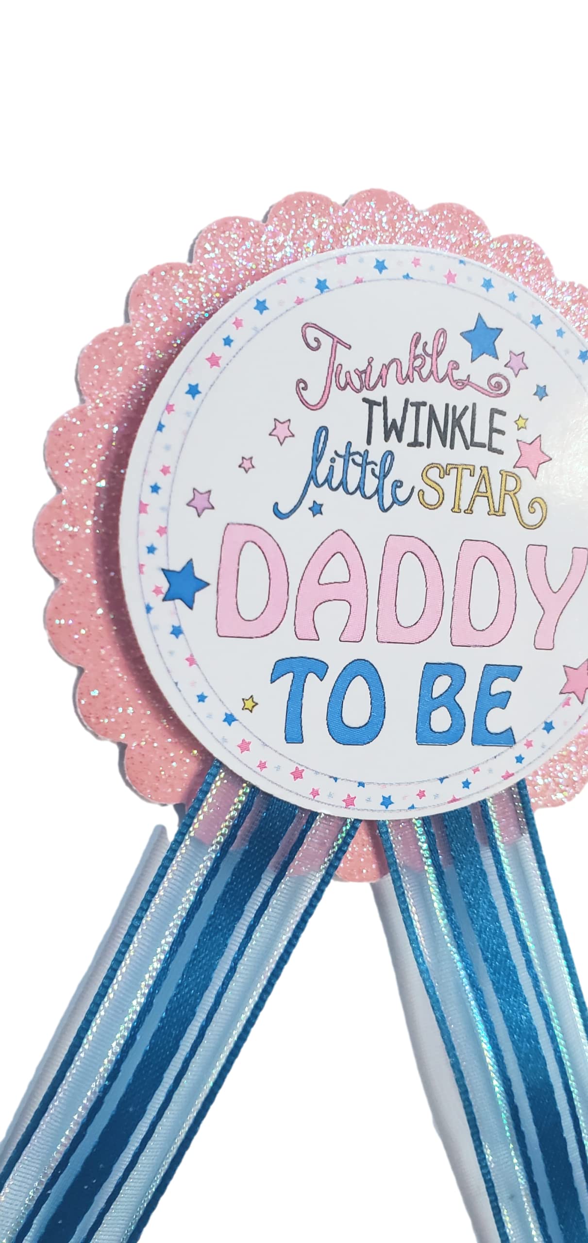 Twinkle Little Star Baby Shower Mommy to be & Daddy Pin Pink Blue Gift Set Galaxy