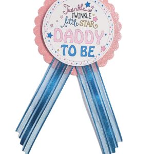 Twinkle Little Star Baby Shower Mommy to be & Daddy Pin Pink Blue Gift Set Galaxy