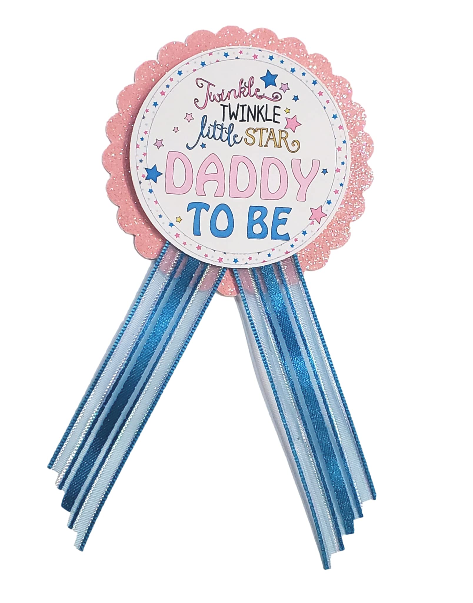 Twinkle Little Star Baby Shower Mommy to be & Daddy Pin Pink Blue Gift Set Galaxy