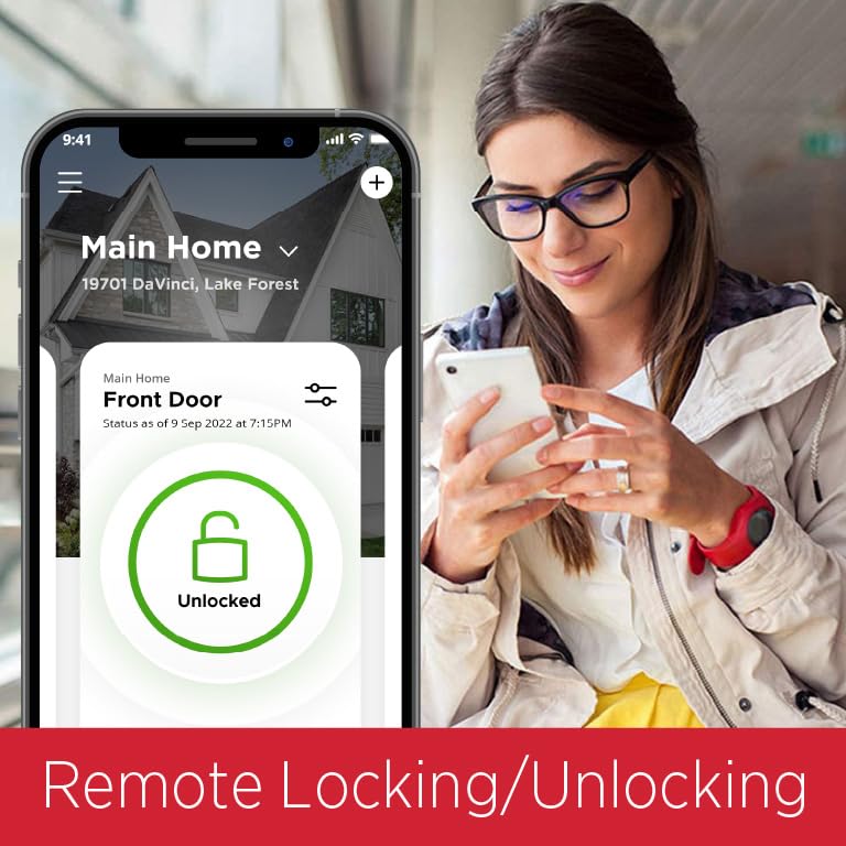 Kwikset Halo Fingerprint Wi-Fi Smart Door Lock, Keyless Touch Entry Electronic Traditional Deadbolt, No Hub Required App Remote Control, With SmartKey Re-Key Security, Venetian Bronze