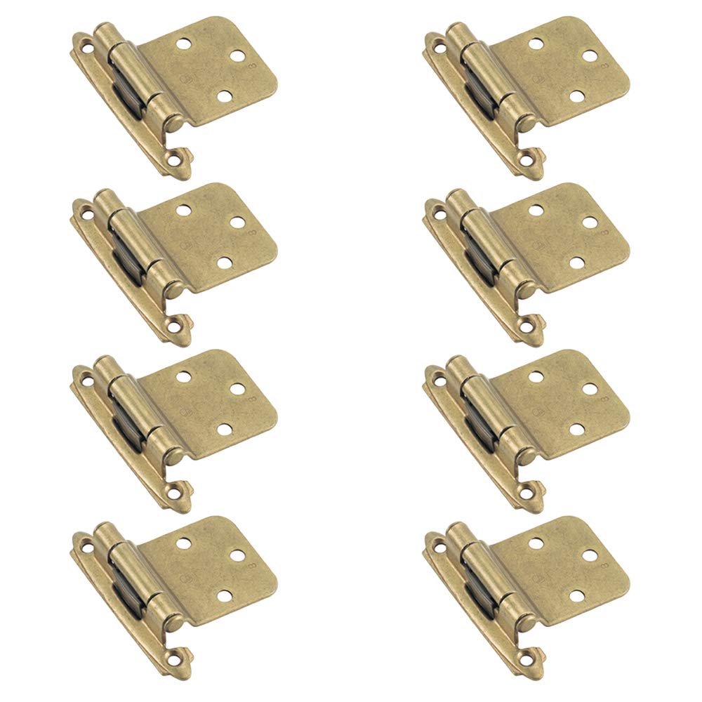 Amerock Decorative 30 Degrees Reverse Bevel Self Closing Cabinet Door Hinge Burnished Brass (4)