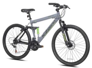 kent 26" kz2600 full suspension mountain bike, grey, men's