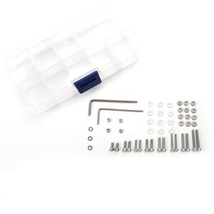 50pcs/set Universal Turntable Headshell Cartridge Mounting: Stainless Steel Hex Socket Head Screws, Bolts, Nuts, Metal Washers & Wrenches - Assortment Kit in A Mixed Boxed Case - For Phonograph Parts