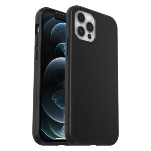 otterbox iphone 12 & iphone 12 pro prefix series case - black, ultra-thin, pocket-friendly, raised edges protect camera & screen, wireless charging compatible