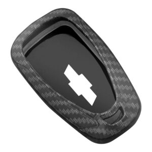 helloauto key fob shell case protector holder compatible with malibu camaro cruze traverse sonic volt bolt equinox, carbon gloss fiber cover case