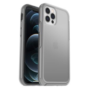 otterbox iphone 12 & iphone 12 pro symmetry series case - moon walker (frost white/silver met/moonwalker graphic), ultra-sleek, wireless charging compatible, raised edges protect camera & screen