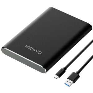hwayo 750gb portable external hard drive, usb3.1 gen 1 type c ultra slim 2.5'' hdd storage compatible for pc, desktop, laptop, mac, xbox one (black)
