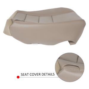 HECASA Driver Side Bottom Seat Cover Artificial Leather Tan Compatible with 2002 2003 2004 Ford Excursion Limited 4 Door