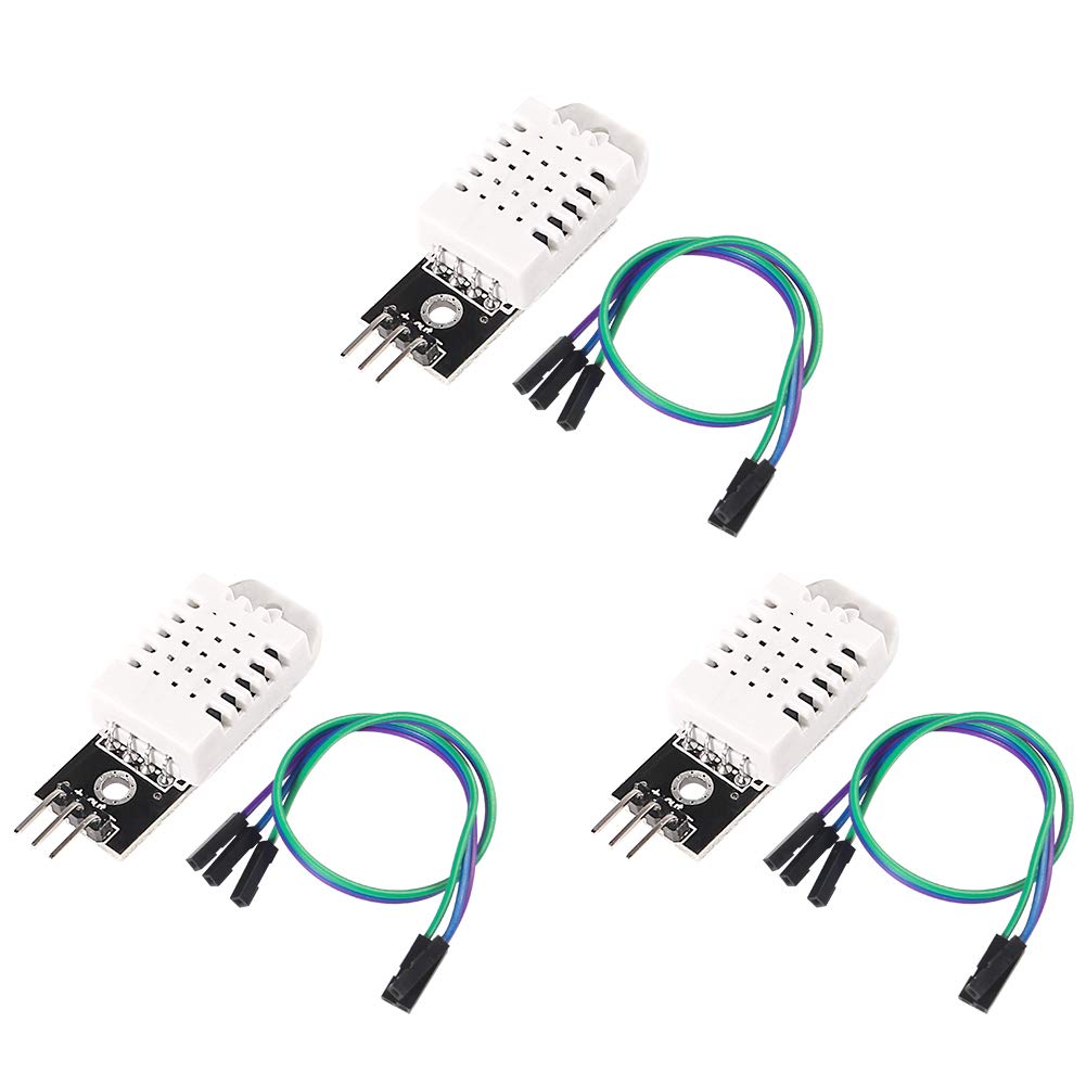 3 PCS DHT22 Temperature Humidity Sensor Module, MELIFE Digital 3V-5.5V Humidity Measurement with Dupont Wires.