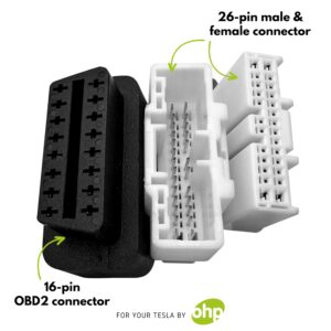 OHP OBD2 Adapter for Tesla Model 3 & Y Since Year 2019 | Fits OBDLink Veepeak w/Scan My Tesla App