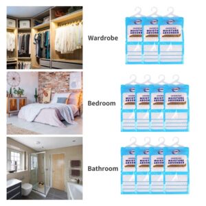 NATRUTH Moisture Absorber Bag, 12 Packs Fragrance Free Desiccant Hanging Bag，Odor Absorber，Eliminates Odors Creates Fresher Cleaner air，Efficient Humidity Absorber for Closet、Bathroom、Humidity Packs