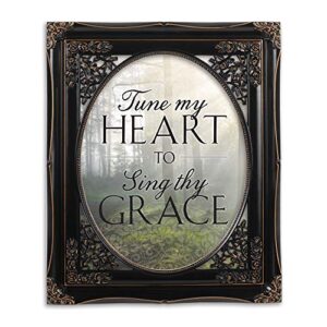 cottage garden tune my heart black floral cutout 8 x 10 table top and wall photo frame