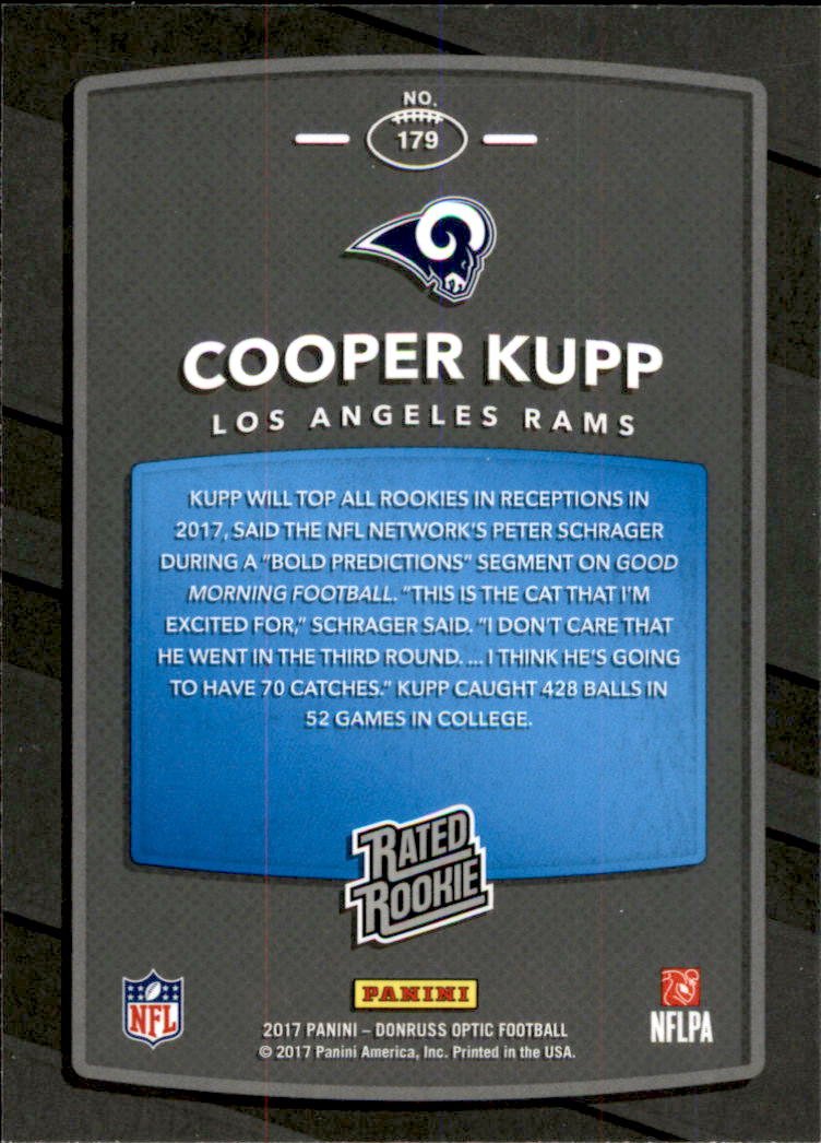 2017 Donruss Optic #179 Cooper Kupp RR RC Rookie NFL Football Trading Card Rams