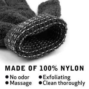 10Pairs Exfoliating Gloves - Premium Black Double Sided Scrub Wash Mitt for Bath or Shower - Luxury Spa Exfoliation Accessories for Beauty Spa Dead Skin Cell Remover, Suitable for Men and Women