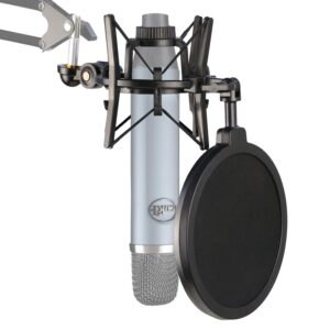 blue ember mic shock mount with pop filter to reduce vibration noise for blue ember condenser microphone by youshares