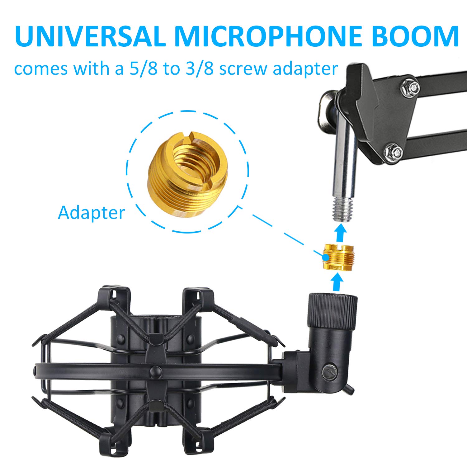 SUNMON Mic Shock Mount Holder for Diameter 28mm-31mm Dynamic Microphone to Reduces Vibration and Shock Noise, Suitable for AT2005-USB, XM1800S, E835 Mic