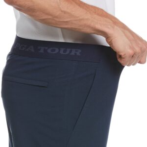 PGA TOUR mens Exposed Elastic Waistband Dobby Golf Shorts, Peacoat, X-Large US