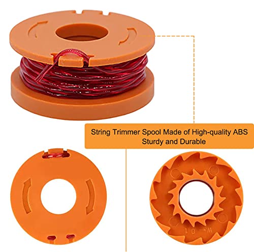 KAKO Replacement Spool for Worx Weed Eater String Wa0004, for Worx Trimmer Line Spools 10ft 0.065" Trimmer Line for Worx Wa0004 Replacement Spool Fit for Worx Trimmer Wa0004 Wa0010 (16 Spool+4 Cap)