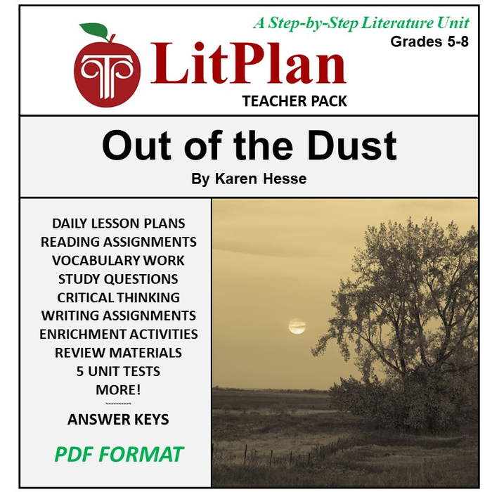 Homeschool and Online Learning Novel Study Guide for Out of the Dust