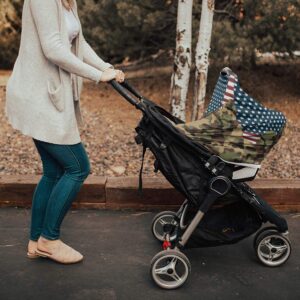 American Camouflage Baby Nursing Cover for Breastfeeding, USA Flag Camo Breathable Stretchy Nursing Scarf Carseat Canopy for Boys or Girls Stroller Car Seat Covers Stars and Stripes Independence Day