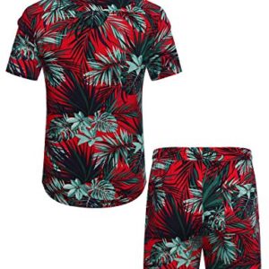 COOFANDY Men's Hawaiian Short Sleeve Shirt Aloha Print Casual Beach Shirts