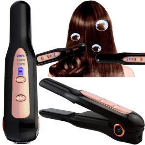 2 in 1 professional hair straightener and curler usb rechargeable shutdown and boot protection function flat iron for hair ceramic heating material for styling makes hairs smoother and healthier