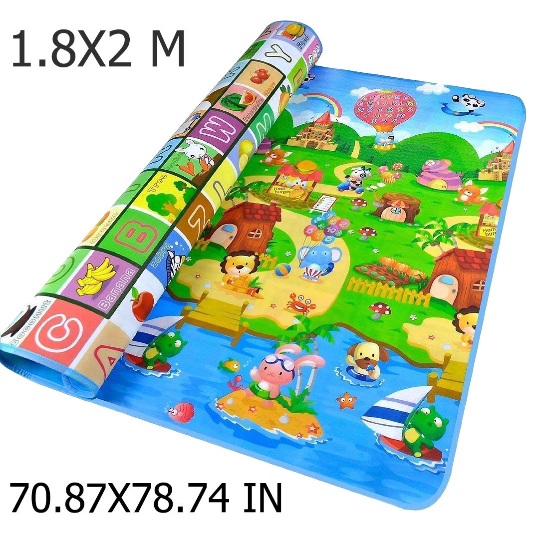 Baby Play Mat,Baby Care Foam Floor Reversible Kids Crawling Mat for Playing, Waterproof Play Game Mat for Infants Babies and Toddlers