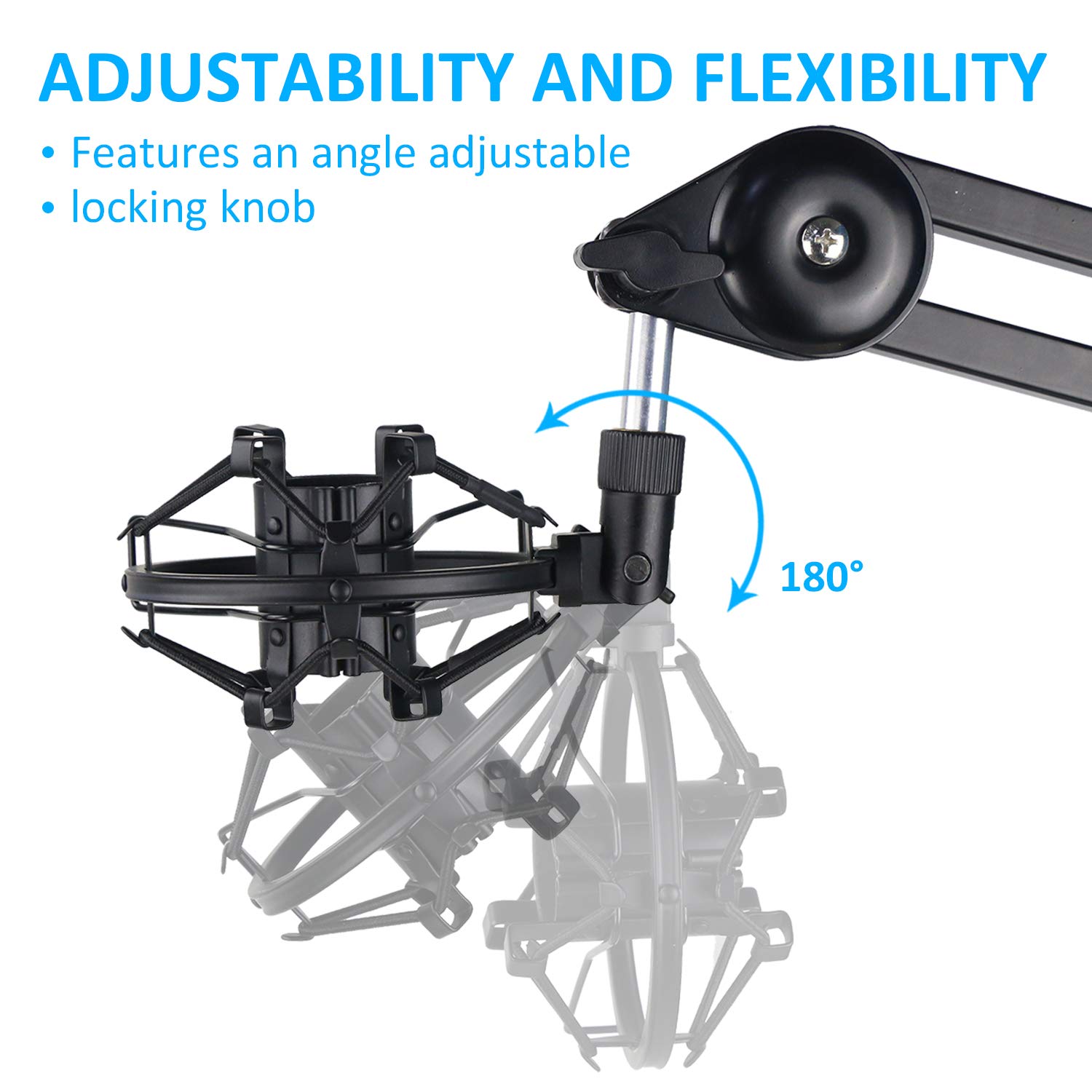 SUNMON Q2U USB/XLR Microphone Shock Mount Holder for Reduces Vibration and Noise, Suitable for Samson Q2U USB/XLR Dynamic Mic