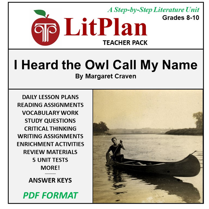 Homeschool and Online Learning Novel Study Guide for I Heard the Owl Call My Name