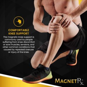 MagnetRX® Magnetic Knee Compression Sleeve - (2-Pack) Knee Support with Magnets for Knee Support & Recovery - Magnet Knee Brace Support (Medium)