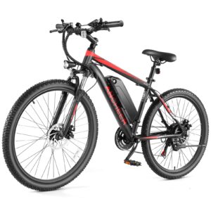 ancheer 500w electric bike for adults 27.5'' electric mountain bike/ebike for adults, 3 hours fast charge, 50 miles ebike with 48v 10.4ah removable battery, 21/24 speed gears