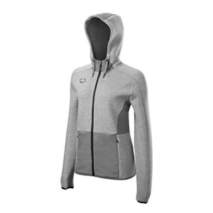 evoshield women's standard hoodie, grey, small