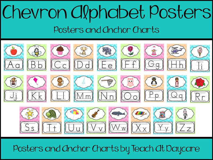 Printable Chevron Alphabet Posters