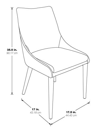 OSP Home Furnishings Palmer Mid-Century Modern Dining Accent Chair 2-Pack, Tangerine