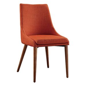 OSP Home Furnishings Palmer Mid-Century Modern Dining Accent Chair 2-Pack, Tangerine