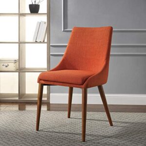 OSP Home Furnishings Palmer Mid-Century Modern Dining Accent Chair 2-Pack, Tangerine