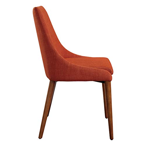 OSP Home Furnishings Palmer Mid-Century Modern Dining Accent Chair 2-Pack, Tangerine