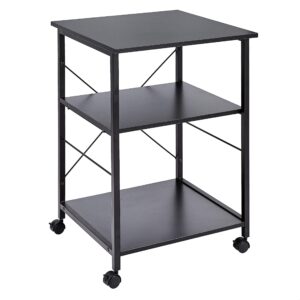 amazon basics multipurpose rolling cart, desk extender, black