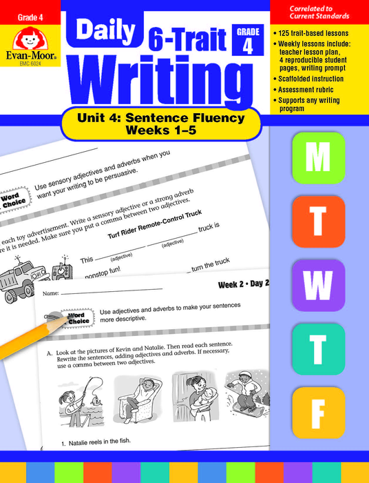 Daily 6 Trait Writing BUNDLE, Grade 4, Unit 4 SENTENCE FLUENCY, Weeks 1-5