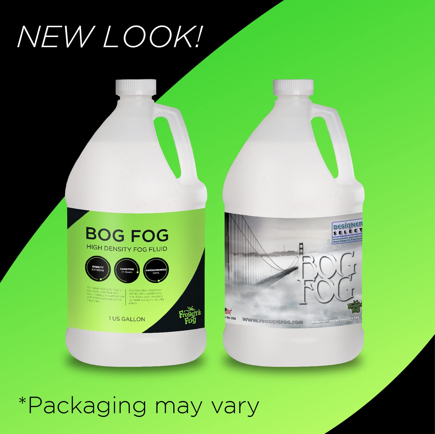 Froggy's Fog Bog Fog Juice, High-Density, Long-Lasting Fog Fluid for Water-Based Fog Machines, Perfect for Professional and Home Haunters, Theme Parks, and Lighting Designers, Half Gallon (64oz.)