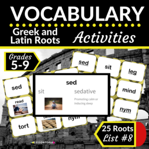greek and latin roots activities-vocabulary list #8