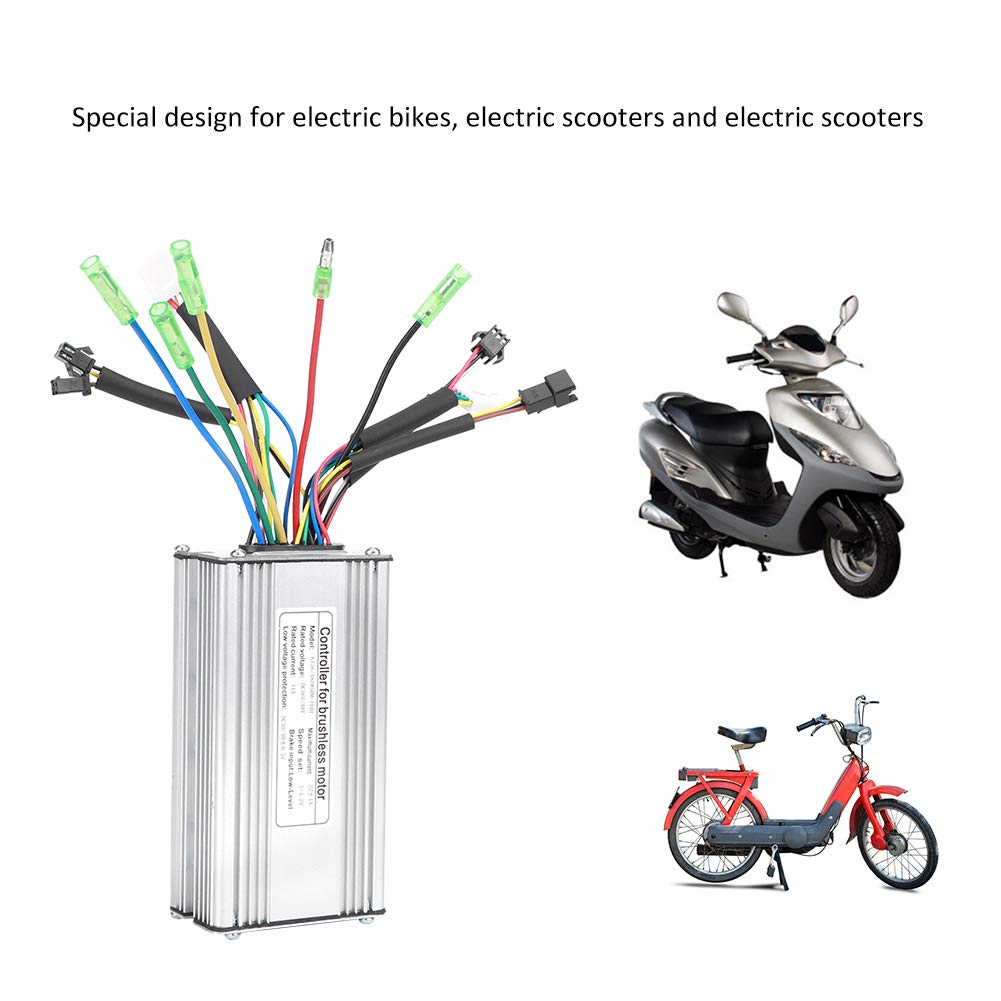 Vikye EBike Conversion Controller, 22A 9Tube 36/48V KT22A All Normal Heads Rectangular Controller Electric Bicycle Controller, EBike Controller