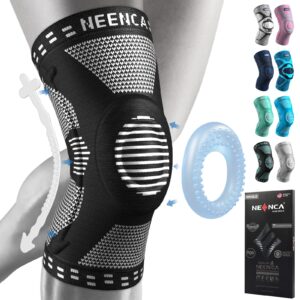 neenca knee braces for knee pain relief, compression knee sleeves with patella gel pad & side stabilizers, knee support for weightlifting, running, workout, arthritis, meniscus tear, men women. ace-53