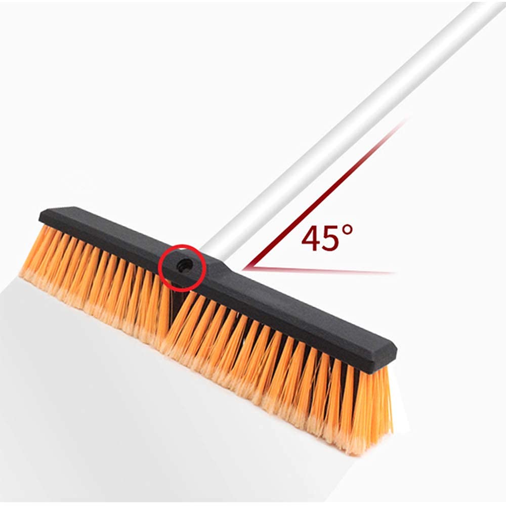 Floatant 18" Push Broom Heavy Duty Large Outdoor Sweeping Broom Wide Industrial Scrub Brush with Stiff Bristles Long Handle Commercial for Concrete Floor Shop, Garage, Warehouse, Street, Driveway