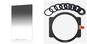 100 * 150mm square soft gnd8 (3 stop) filter & metal filter holder kit + 8 adapter rings