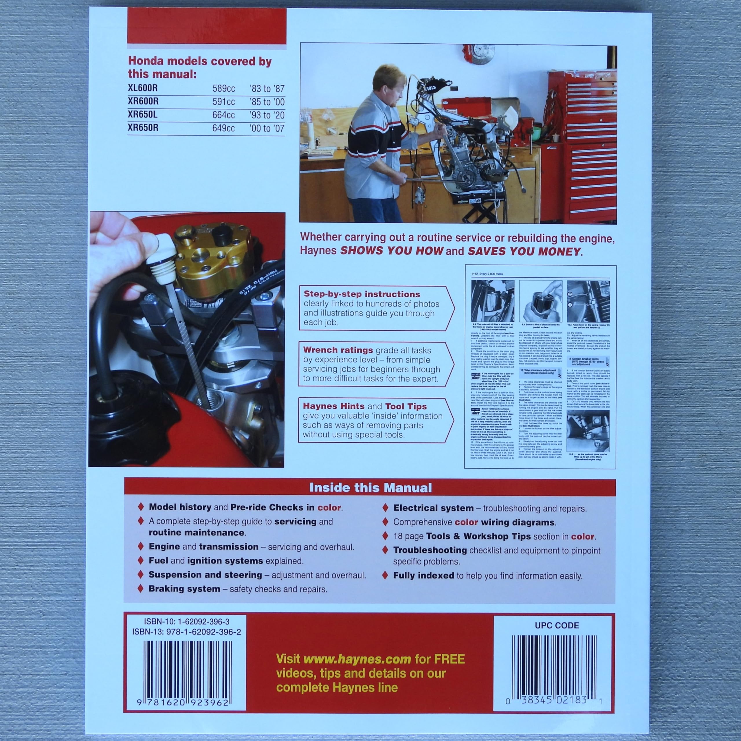 i5motorcycle Haynes Service & Repair Manual 2183 Compatible with Honda Honda XL600 XR600 XL650 XR650 XR650L XR XL 600 650 650L 1983-2020