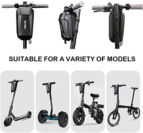 GLDYTIMES EVA Storage Bag Suitable for Electric Scooter Bicycle Trolley Front Suspension Bag Durable can Accommodate Charger Tool for Ninebot Xiaomi Scooter (New Black 3L)